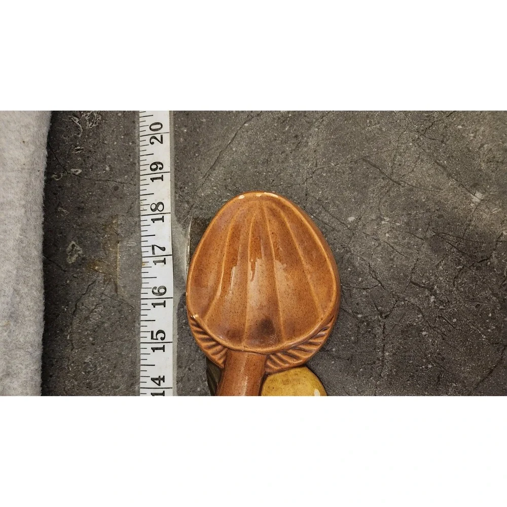 VTG Arnels Japan Ceramic Mushroom Wall Hanging Plaque Yellow Retro Kitchen Decor